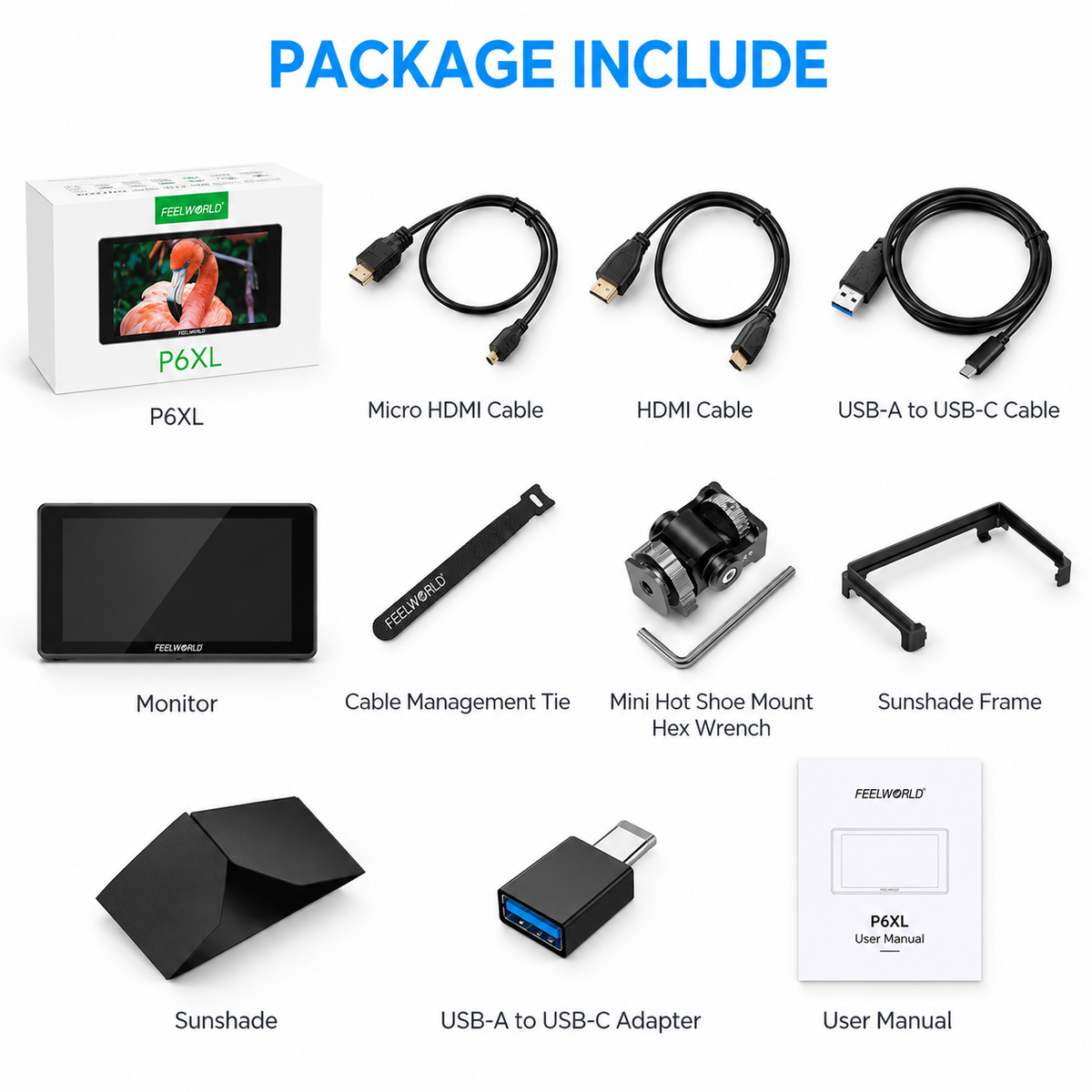 FEELWORLD P6XL 6-Inch Camera Monitor, 1200 Nits, Built-in Battery