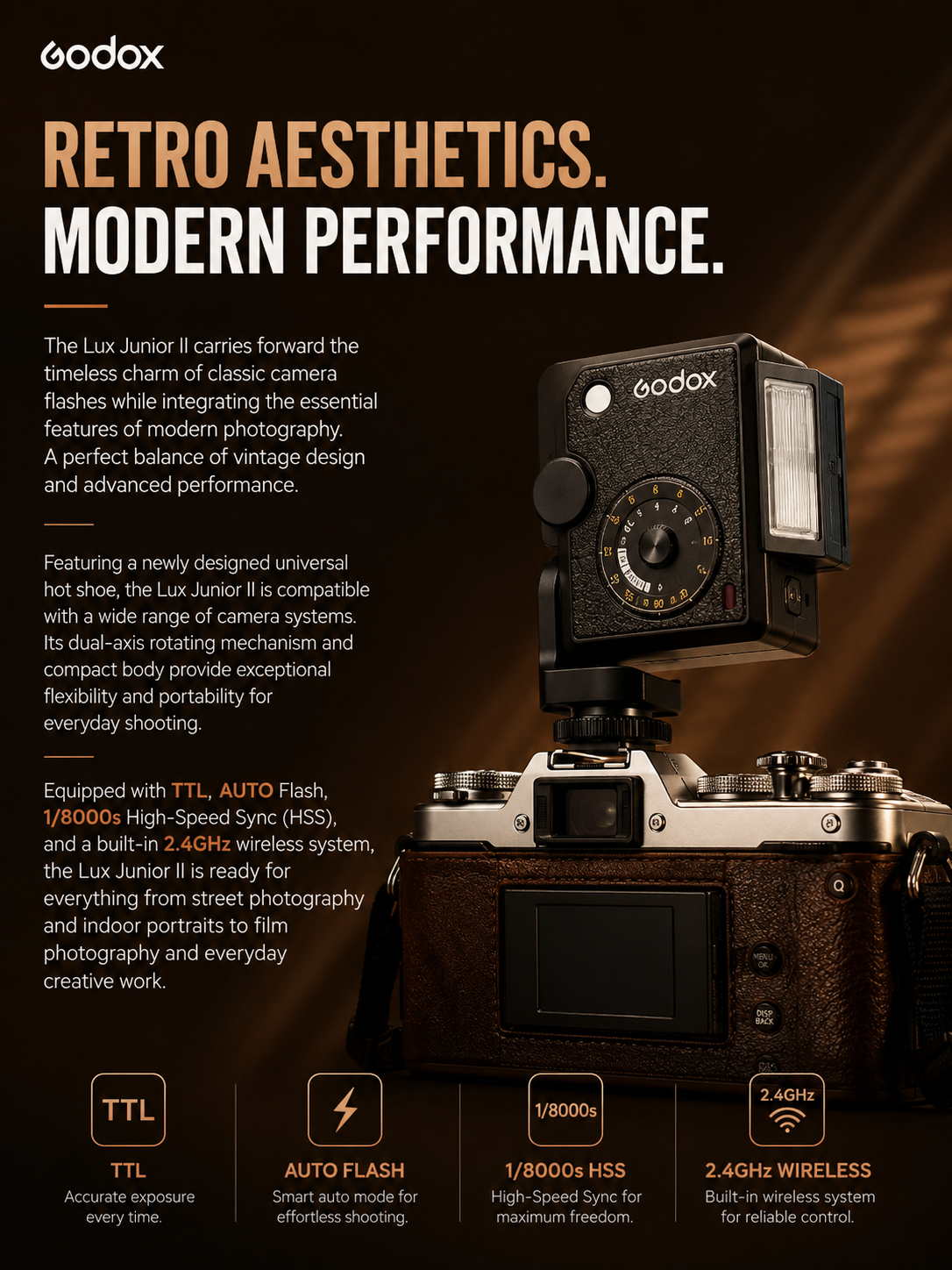 Godox Lux Junior II Retro Camera Flash