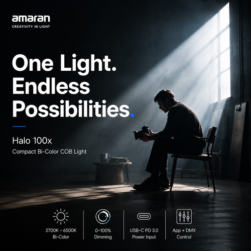 Amaran Halo 100x Bi-Color COB LED Light | 100W Ultra Compact