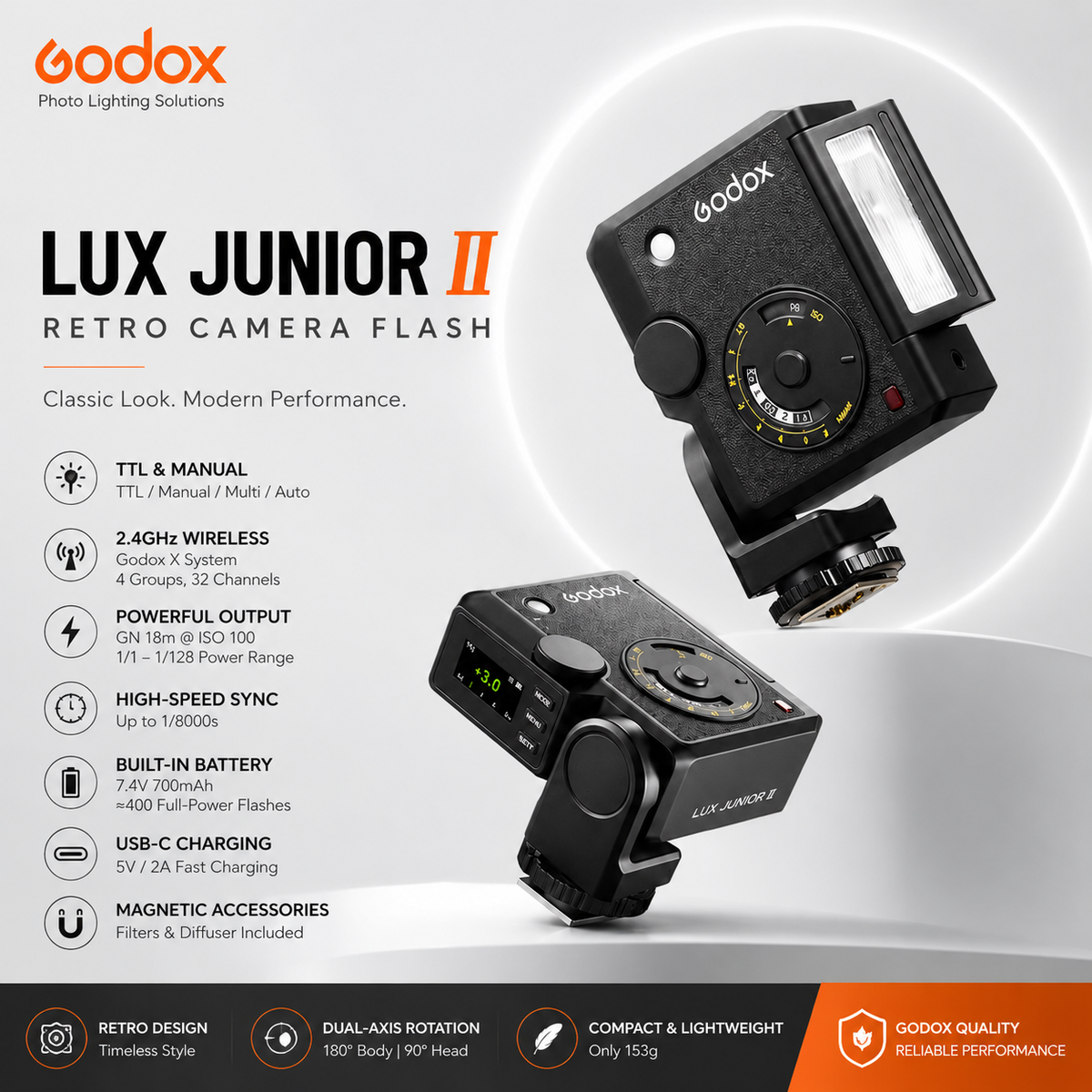 Godox Lux Junior II Retro Camera Flash
