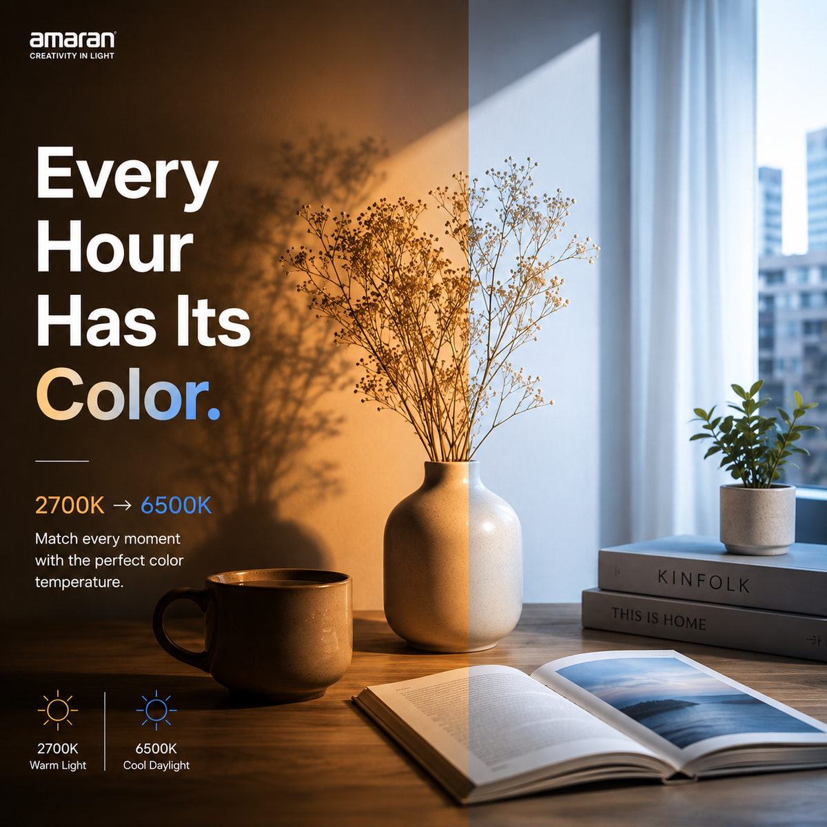 Amaran Halo 60x Bi-Color LED Light | 56W Ultra Compact