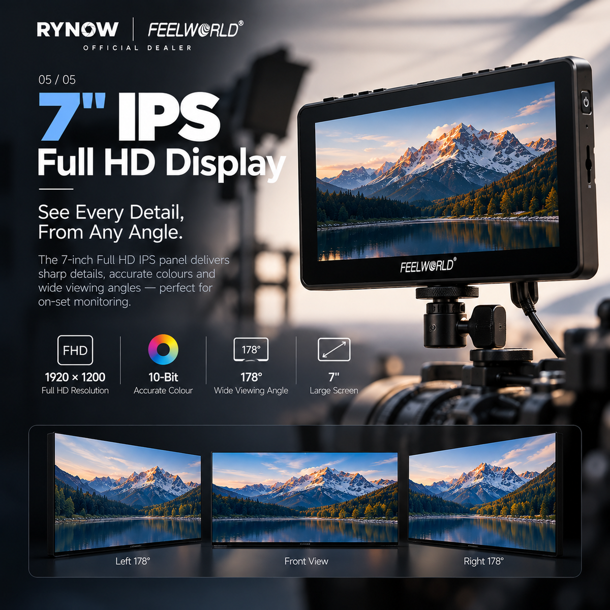 FEELWORLD F5 PROX 5.5-Inch Camera Monitor, 1600 Nits, 4K HDMI