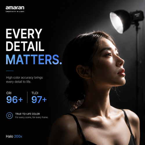 Amaran Halo 200x Bi-Color COB LED Light | 200W Compact Studio Light