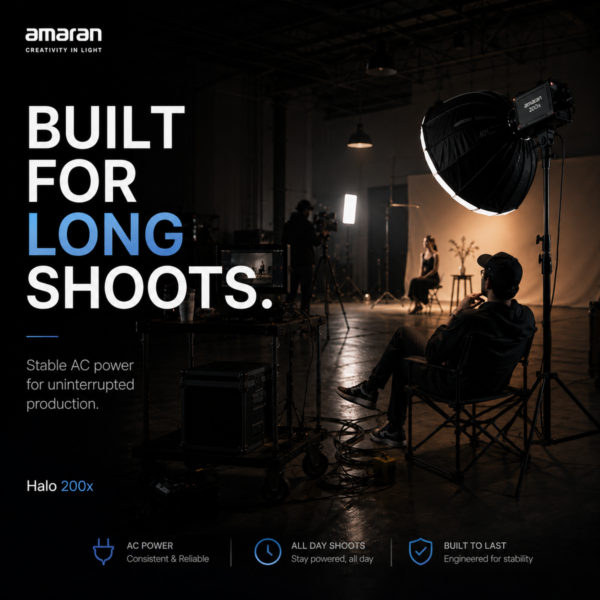 Amaran Halo 200x Bi-Color COB LED Light | 200W Compact Studio Light