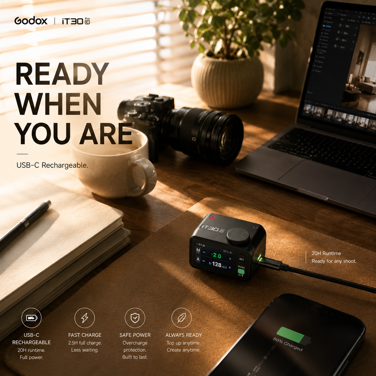 Godox iT30Pro — Mini TTL Speedlite | HSS 1/8000s, Wireless, Ultra-Compact