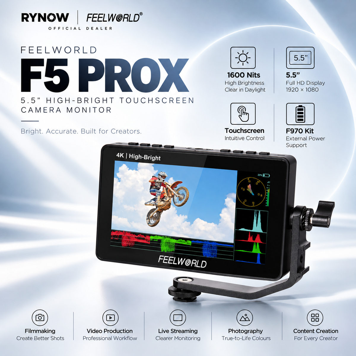 FEELWORLD F5 PROX — Flexible Power and Accessory Support
