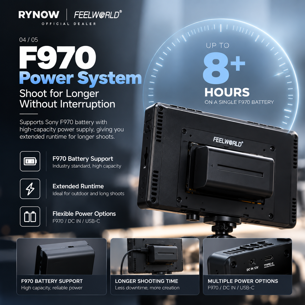 FEELWORLD F5 PROX 5.5-Inch Camera Monitor, 1600 Nits, 4K HDMI