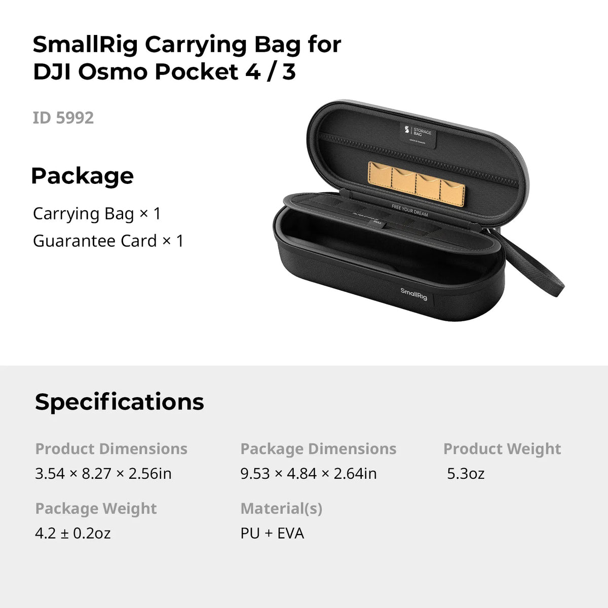 SmallRig 6642 Storage Bag for DJI Osmo Pocket 4P / Insta360 Luna Ultra | Official Malaysia Dealer | 2-Year Warranty