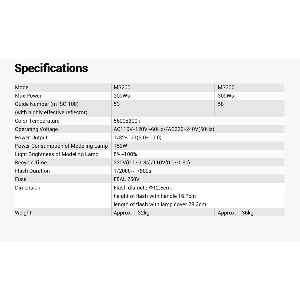 Godox MS300V — Studio Strobe | 300Ws, LED Modelling Lamp, Bowens Mount