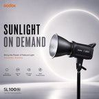Godox SL100Bi — Studio LED Video Light | 100W, Bi-Color 2800–6500K, Bowens Mount