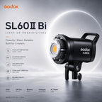 Godox SL60II Bi — Studio LED Video Light | 60W, Bi-Color 2800–6500K, Bowens Mount