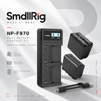 SmallRig NP-F970 Battery & Dual Charger Kit 3823 7800mAh 2-Pack with LCD Display USB-C