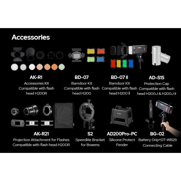 Godox AD200Pro II — Pocket Flash | 200Ws, Bi-Color Modelling, TTL, HSS