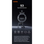 Godox S3 — Speedlite Bracket with Bowens Mount Adapter | Universal Flash Holder
