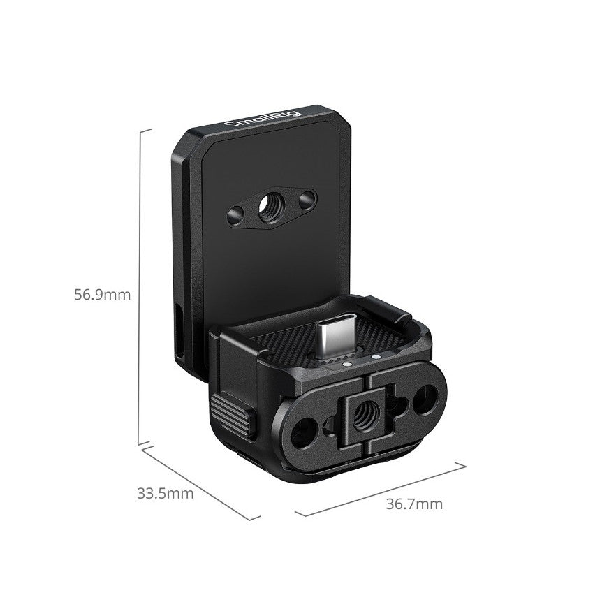 SmallRig 6359 Quick Release Backplate Support with USB-C for DJI Osmo Pocket 4P / 4 / 3 & Xtra Muse