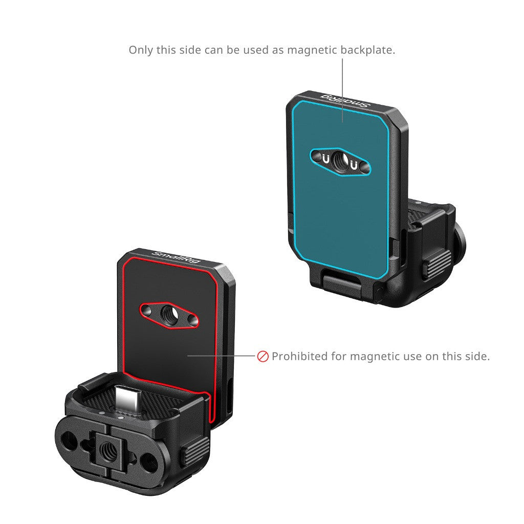 SmallRig 6359 Quick Release Backplate Support with USB-C for DJI Osmo Pocket 4P / 4 / 3 & Xtra Muse