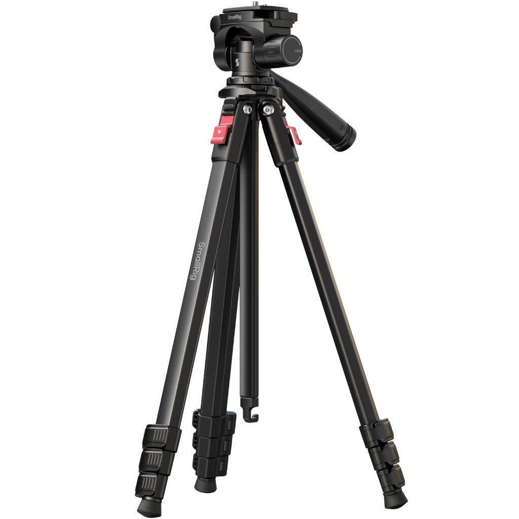 SmallRig 5474 Video Tripod 172cm Aluminum Tripod with Fluid Head 5kg Load Quick Release Plate