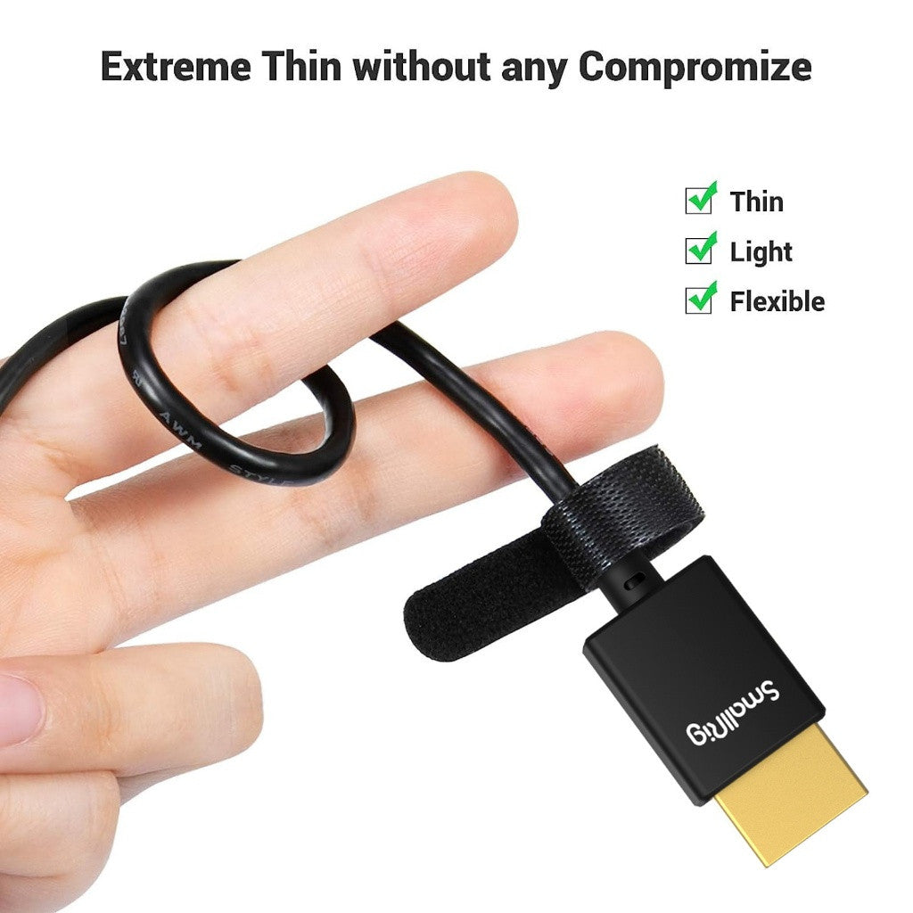 SmallRig 2956B Ultra-Slim 4K HDMI Data Cable A to A 35cm HDMI 2.0 4K 60Hz for Camera Monitor