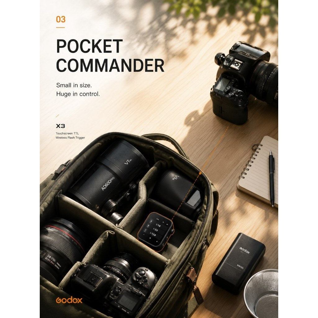 Godox X3 Touchscreen TTL Wireless Flash Trigger 2.4G HSS Transmitter for Canon Nikon Sony Fuji