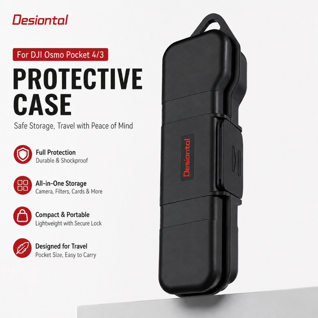 Protective Storage Case for DJI Osmo Pocket 4/3, Shockproof All-in-One Carrying Case with Magnetic Filter Storage