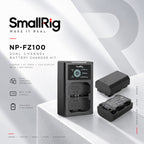 SmallRig NP-FZ100 Camera Battery & Dual Fast Charger Kit 3824B 2040mAh x2 with LCD Display USB-C Charging Kit