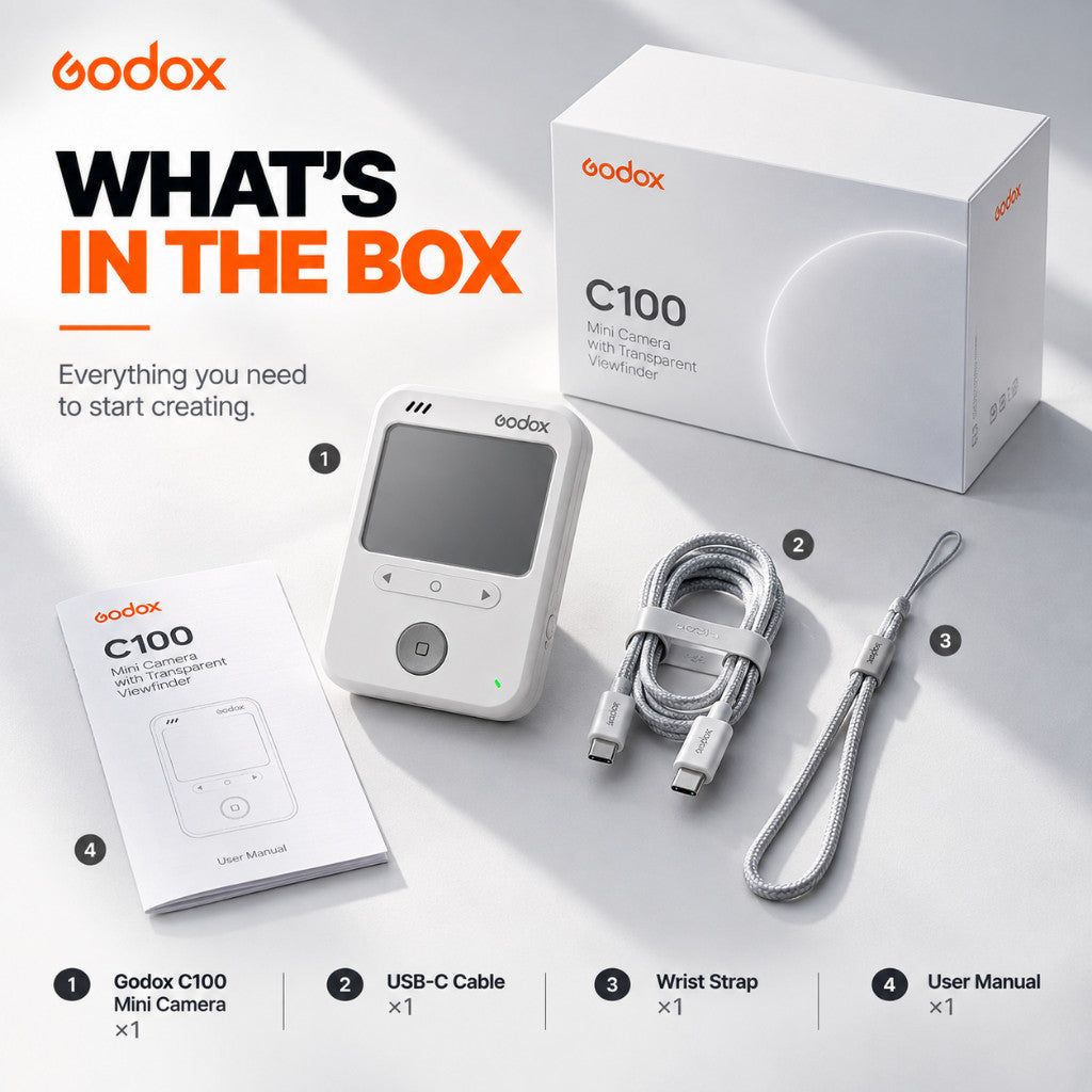 Godox C100 Transparent Viewfinder Camera Pure Optical Viewfinder Center-Weighted Light Metering