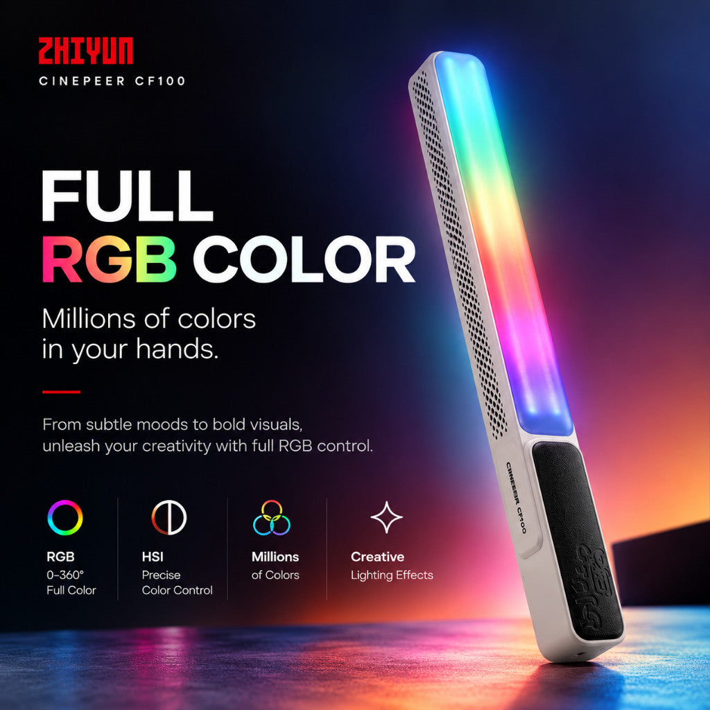 ZHIYUN CINEPEER CF100 100W RGB Light Stick Portable with Built-in Battery