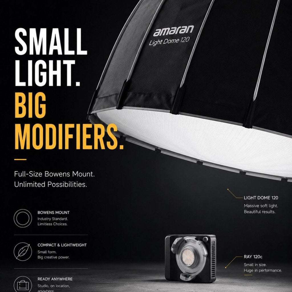 Amaran RAY 120c RGB COB LED Video Light 120W Full Color Portable Photography Light 599g - Creator Ready