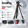 SmallRig 5474 Video Tripod 172cm Aluminum Tripod with Fluid Head 5kg Load Quick Release Plate