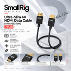 SmallRig 2956B Ultra-Slim 4K HDMI Data Cable A to A 35cm HDMI 2.0 4K 60Hz for Camera Monitor