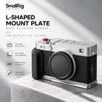 SmallRig 5447 L-Shaped Mount Plate Silicone Handle for Fujifilm X-E5 Silver L Plate Grip
