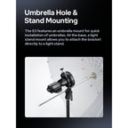 Godox S3 — Speedlite Bracket with Bowens Mount Adapter | Universal Flash Holder
