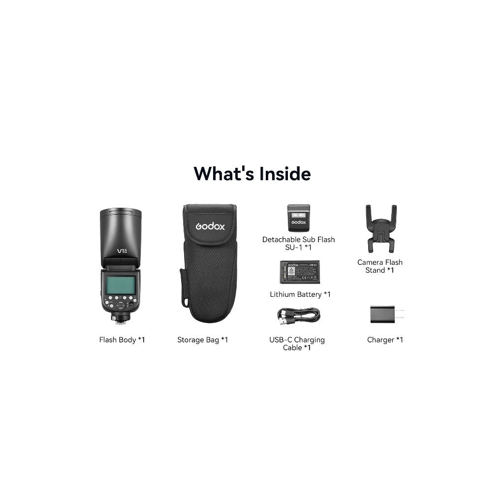 Godox V1 Pro — TTL Round Head Speedlite | 76Ws, HSS 1/8000s, Type-C