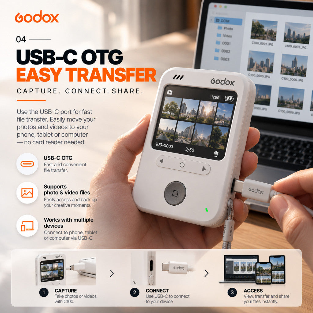 Godox C100 Transparent Viewfinder Camera Pure Optical Viewfinder Center-Weighted Light Metering