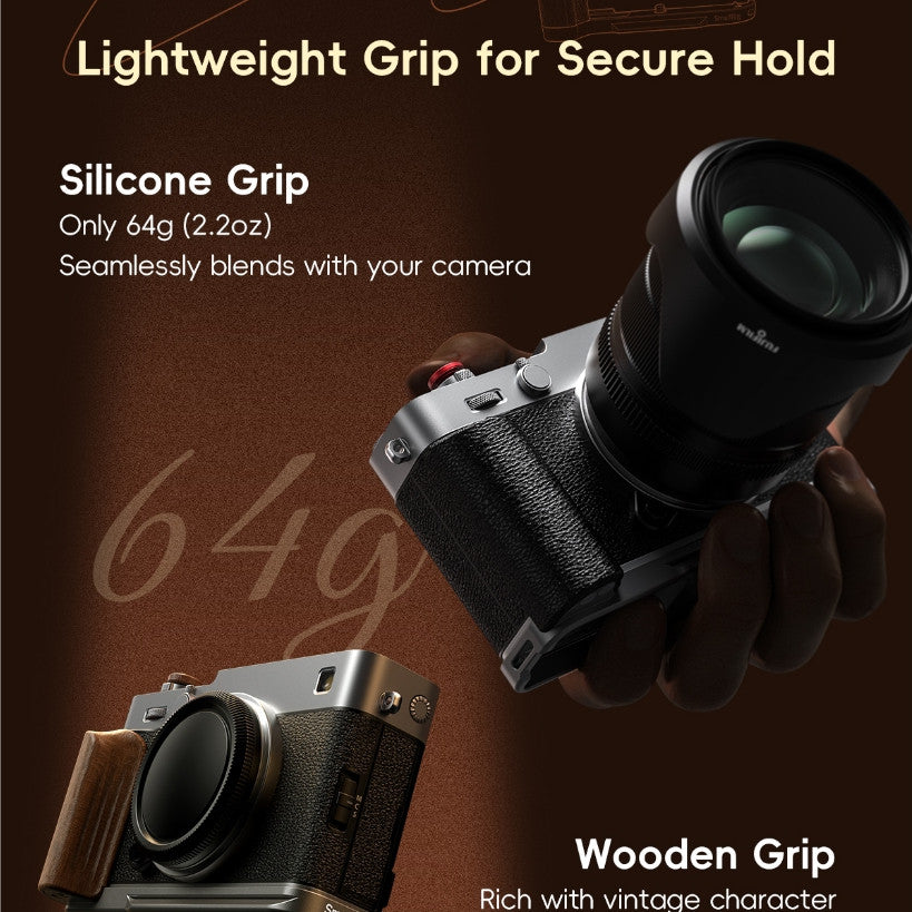 SmallRig 5447 L-Shaped Mount Plate Silicone Handle for Fujifilm X-E5 Silver L Plate Grip