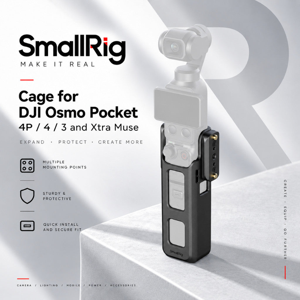 SmallRig 6006 Cage for DJI Osmo Pocket 4P / 4 / 3 & Xtra Muse Extended Version Camera Cage