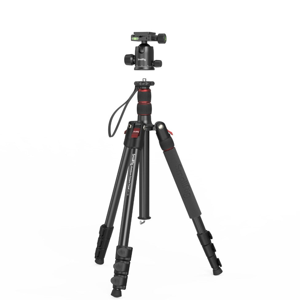 SmallRig CT-10 Aluminum Camera Tripod 3935, 180cm Travel Tripod with Arca Ball Head & Phone Holder, 15kg Load