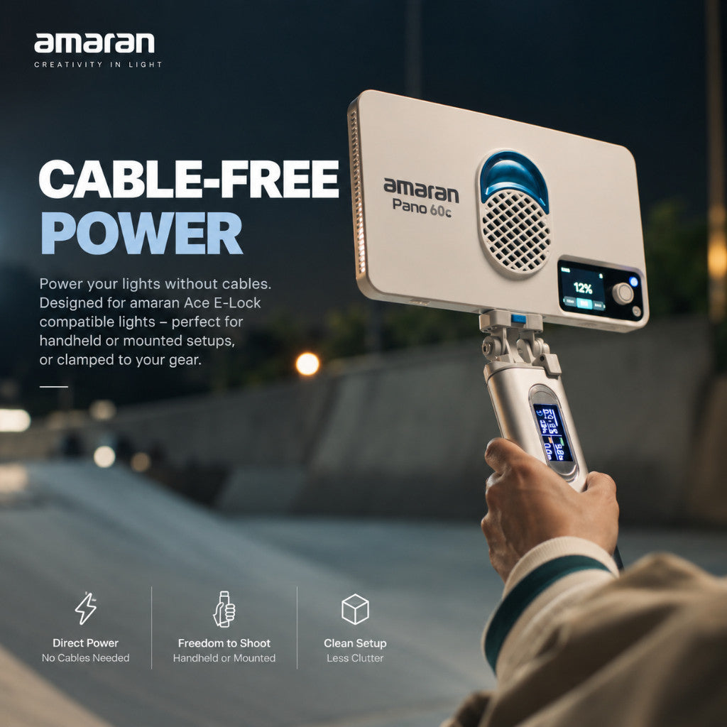 amaran Peak 86.4Wh Portable Battery System 170W USB-C PD Fast Charging Ace E-Lock Cable-Free Power Mount Anywhere