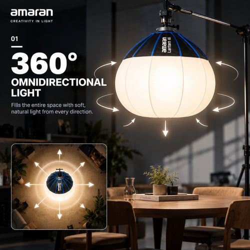 amaran Lantern 65 65cm Omnidirectional Bowens Mount Softbox 360° Soft Ambient Light Quick Press Mount