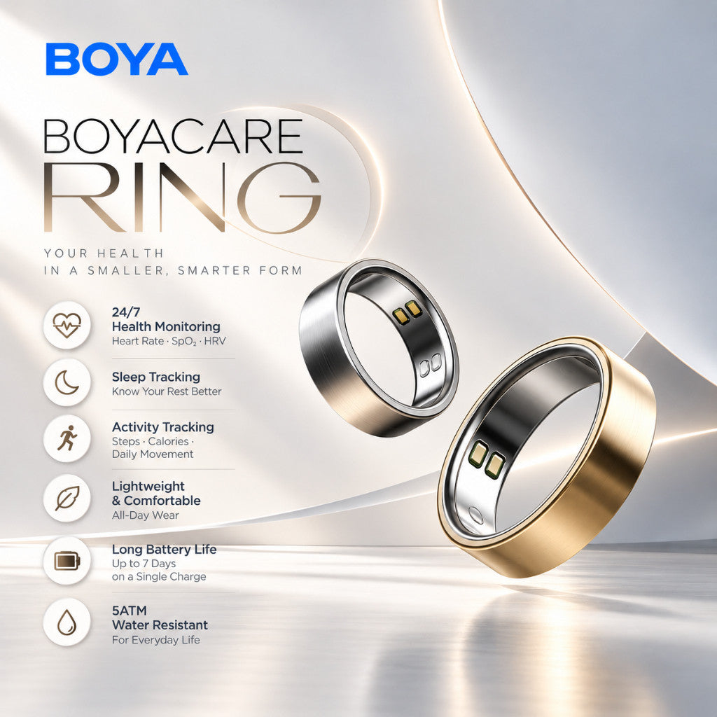 BOYA BOYACARE RING Smart Health Ring Heart Rate SpO2 HRV Sleep Tracking 5ATM Water Resistant