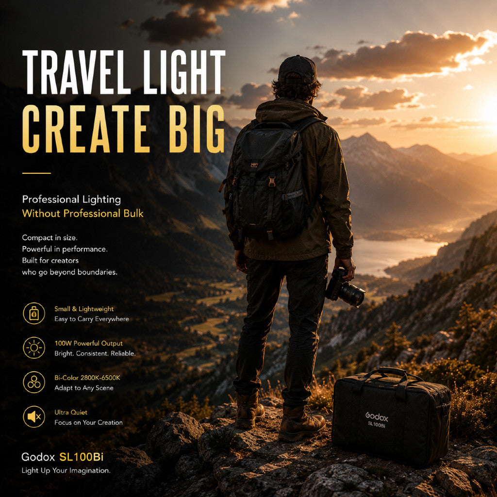 Godox SL100Bi — Studio LED Video Light | 100W, Bi-Color 2800–6500K, Bowens Mount