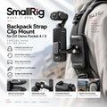 SmallRig 6052 Backpack Strap Clip Mount for DJI Osmo Pocket 4 / 3 Hands-Free POV