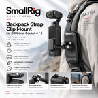 SmallRig 6052 Backpack Strap Clip Mount for DJI Osmo Pocket 4 / 3 Hands-Free POV