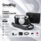 SmallRig 5622 Camera Leather Case Kit for FUJIFILM X100VI Black Half Case with Flip Cover Shoulder Strap