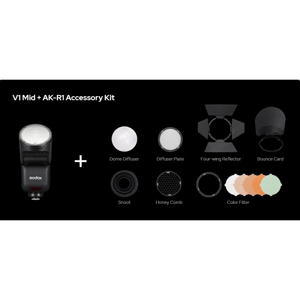 Godox V1 Mid — TTL Round Head Speedlite | HSS 1/8000s, 650 Flashes, Fast Recycle