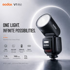 Godox V1 Pro — TTL Round Head Speedlite | 76Ws, HSS 1/8000s, Type-C