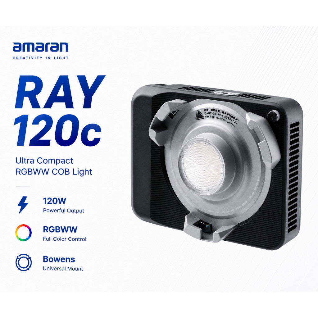 Amaran RAY 120c RGB COB LED Video Light 120W Full Color Portable Photography Light 599g - Core Performance