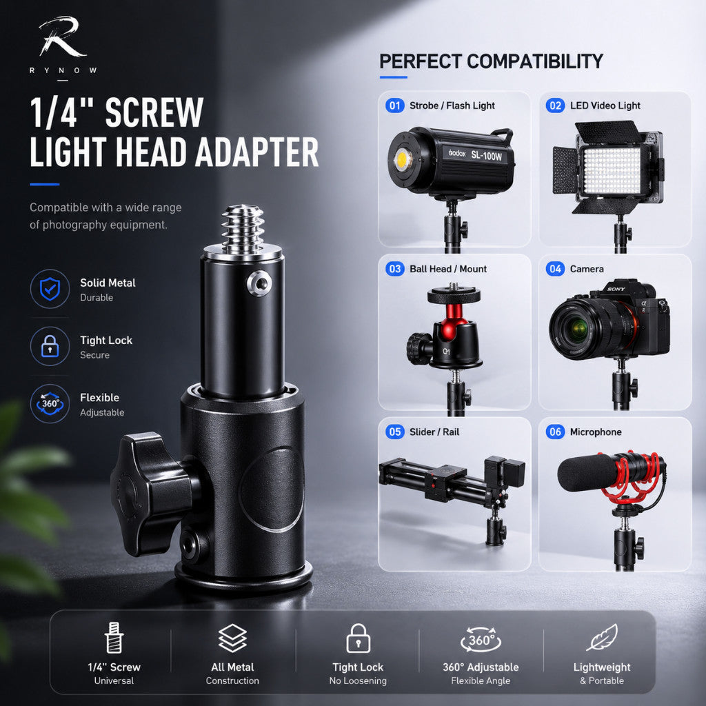 RYNOW 2.8m Professional Light Stand Foldable Photography Tripod with Spring Buffer - Creator Ready