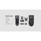 Godox V100 — TTL Round Head Speedlite | 100Ws, HSS 1/8000s, Touchscreen, 2.4G