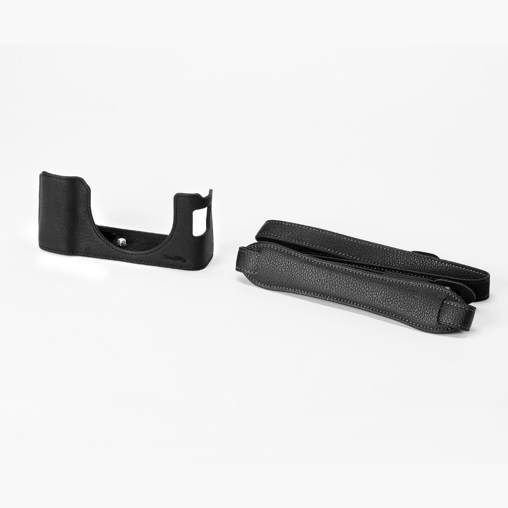 SmallRig 4700 Leather Half Case Kit for FUJIFILM X100VI Black with PU Shoulder Strap